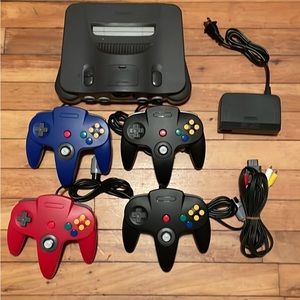 Complete Nintendo 64 Console Bundle System with 4 controllers